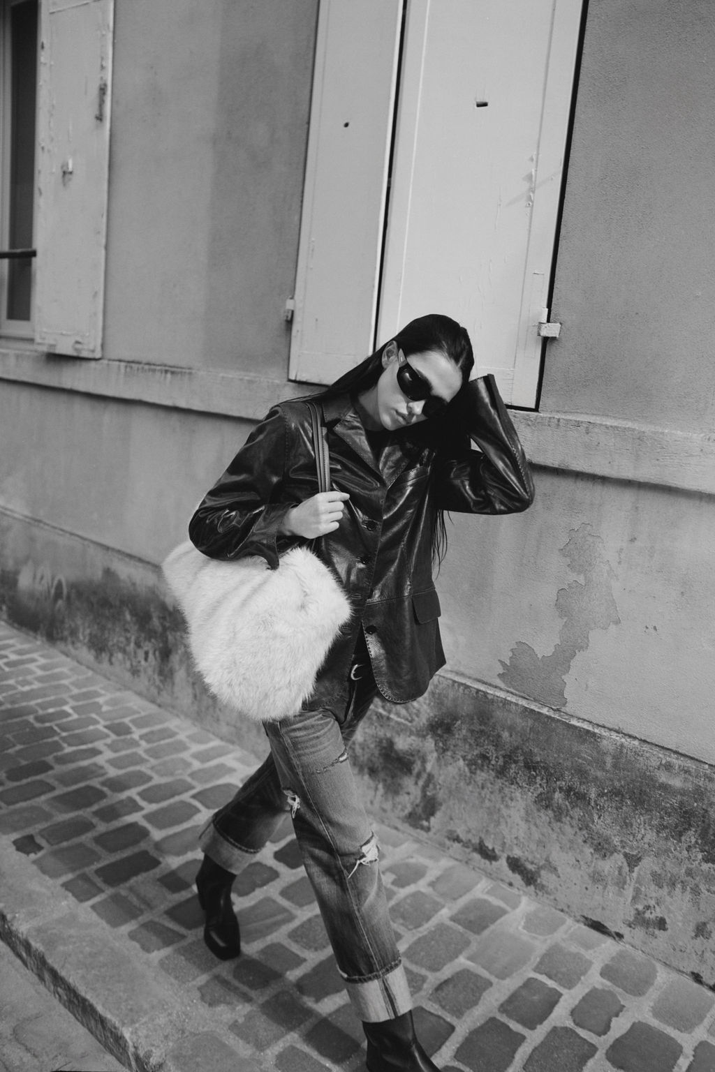 FITTED LEATHER BLAZER - Zara фото 3