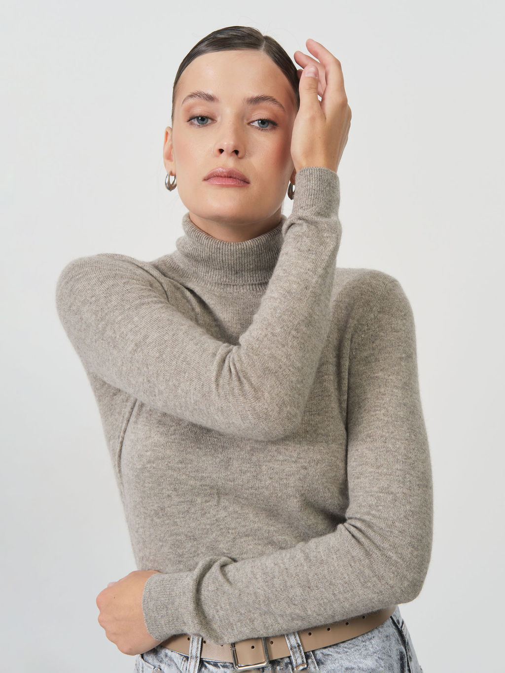 Водолазка из пуха яка и кашемира 5040 серая