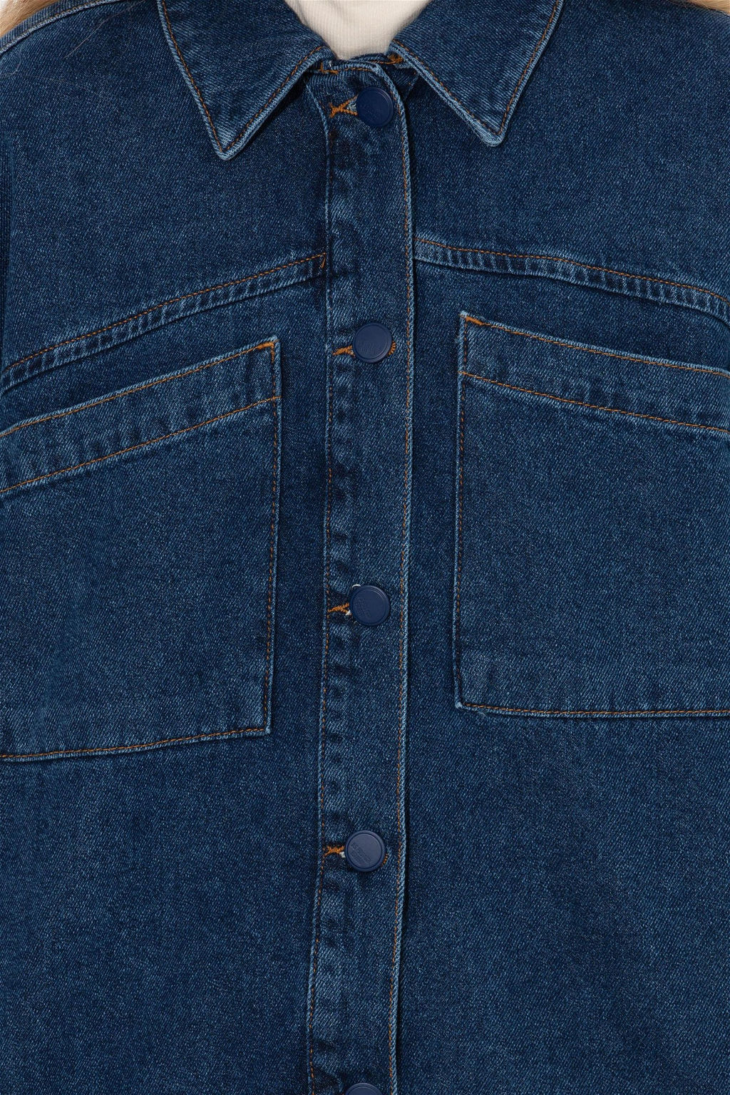 Женская темно-синяя джинсовая рубашка Неожиданная скидка в корзине - U.s. polo assn фото 7