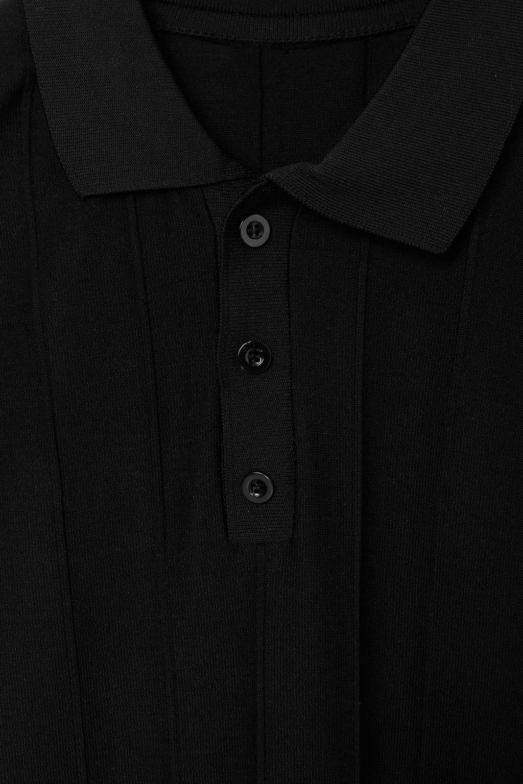 Siyah Slim/Dar Kesim Dokulu Polo Yaka T-shirt TMNSS26PO00039 - Trendyolmilla фото 2