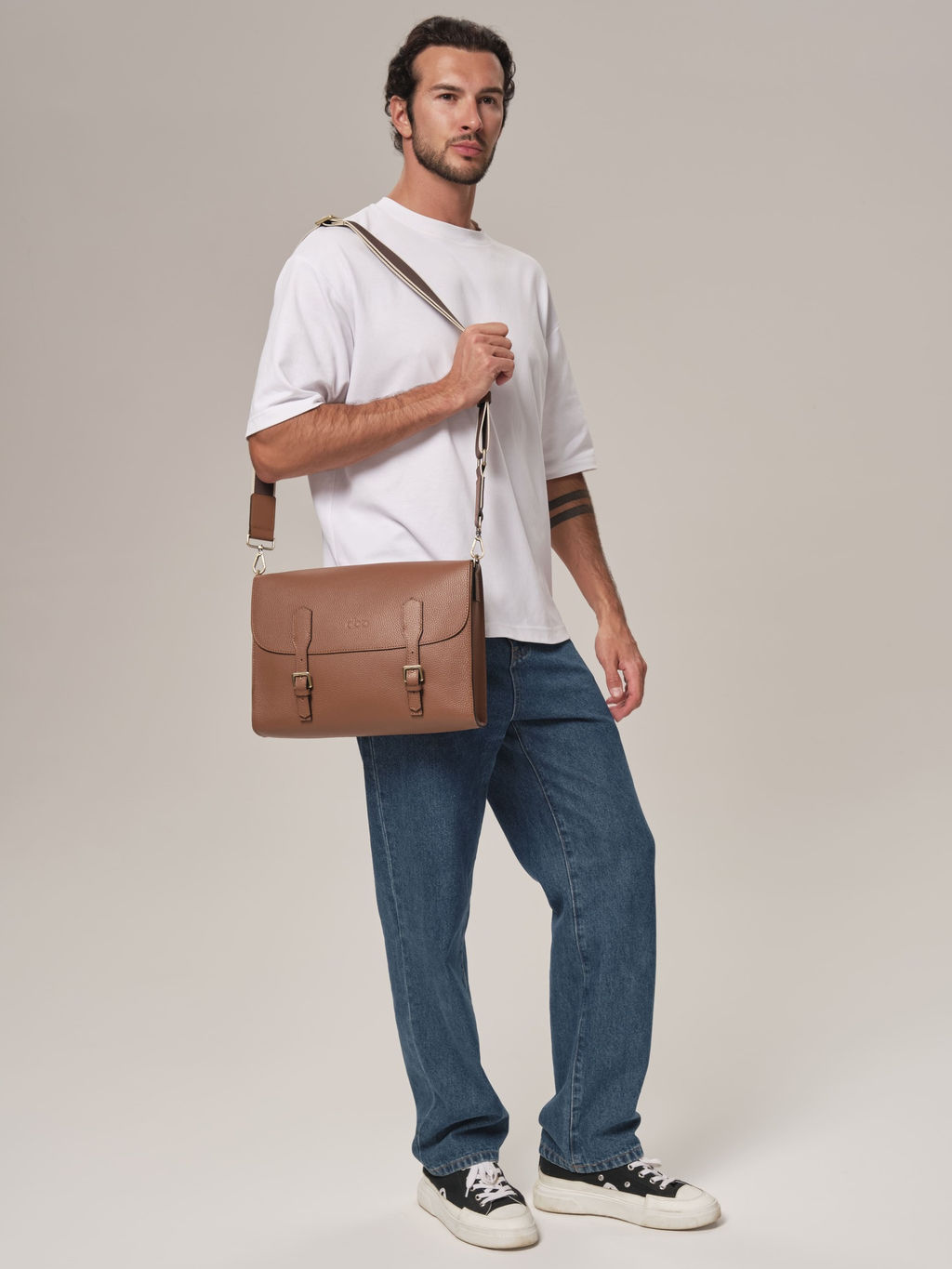 Мужская сумка David DBR 7095 темный орех