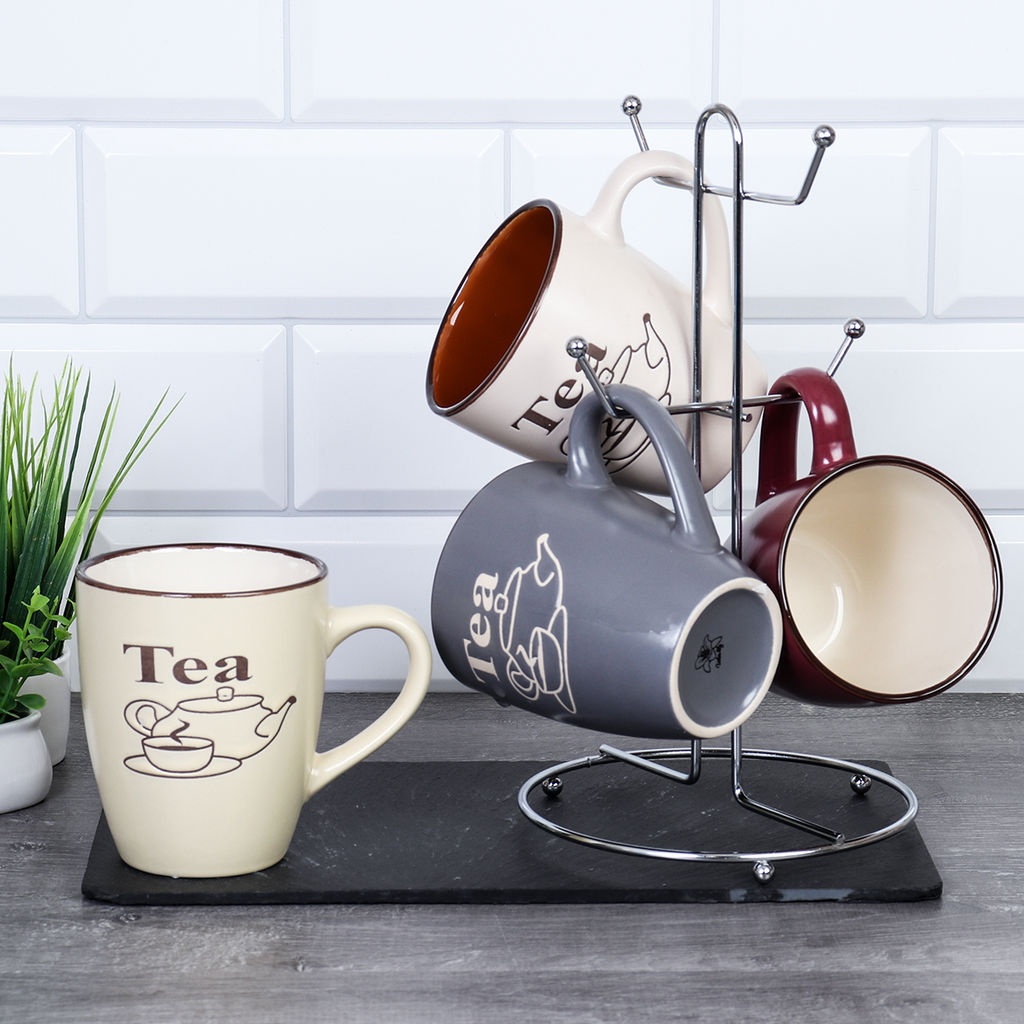 Кружки 4 штуки на металлическом стенде 350 мл / 2250-6 / - Галеонтрейд фото 4