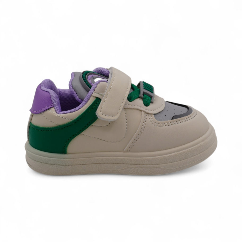 Кроссовки 4263 бежево зеленые - М+д фото 2