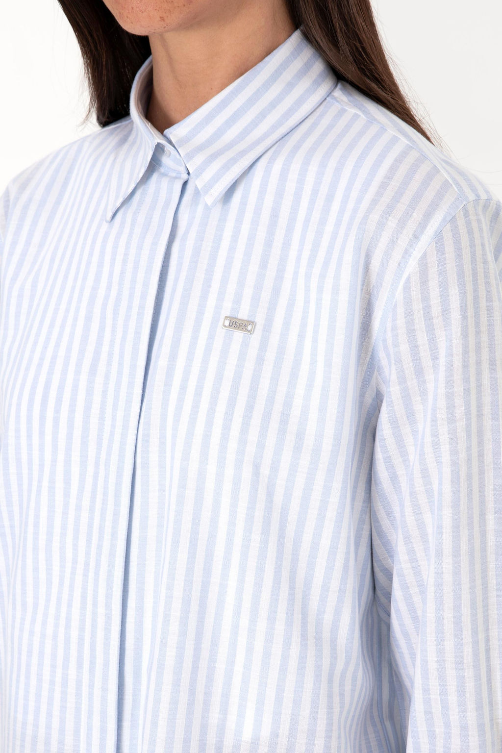 Kad_n A__k Mavi _izgili Uzun Kollu G_mlek Sepette S_rpriz _ndirim - U.s. polo assn фото 7