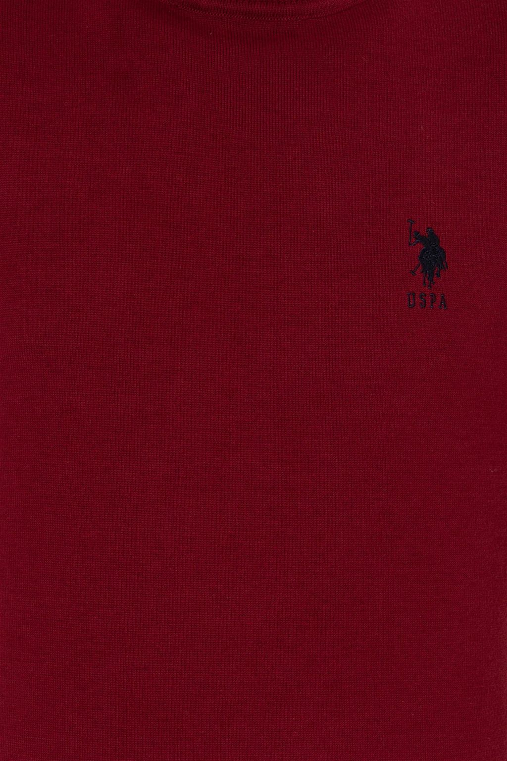 Мужской бордовый красный трикотажный свитер Basic - U.s. polo assn фото 6