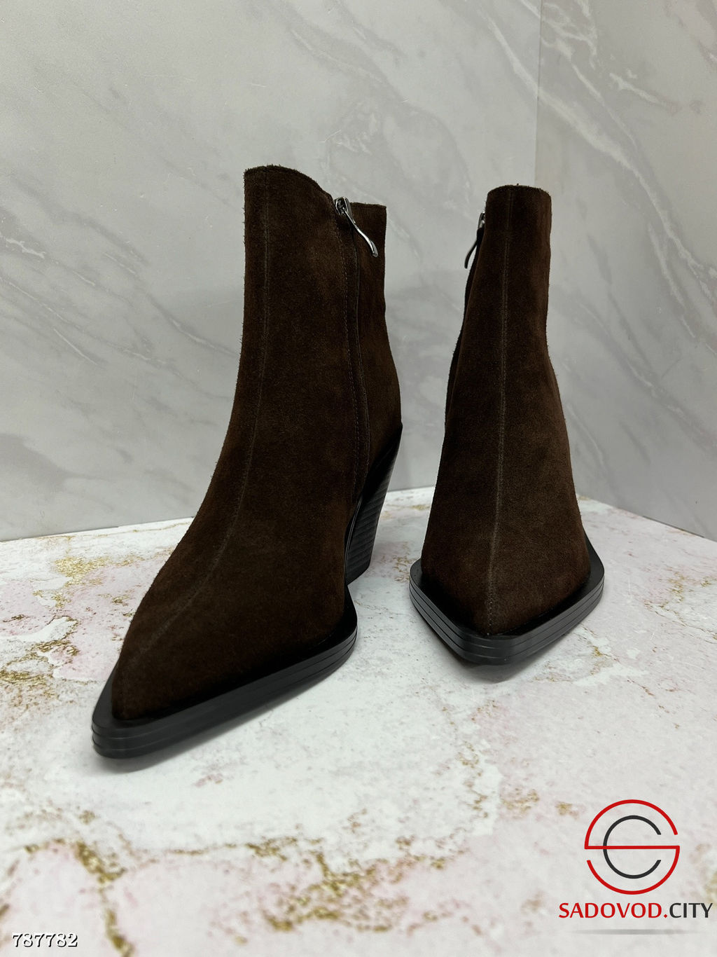 Женские замшевые ботинки на каблуку - Bruno фото 4