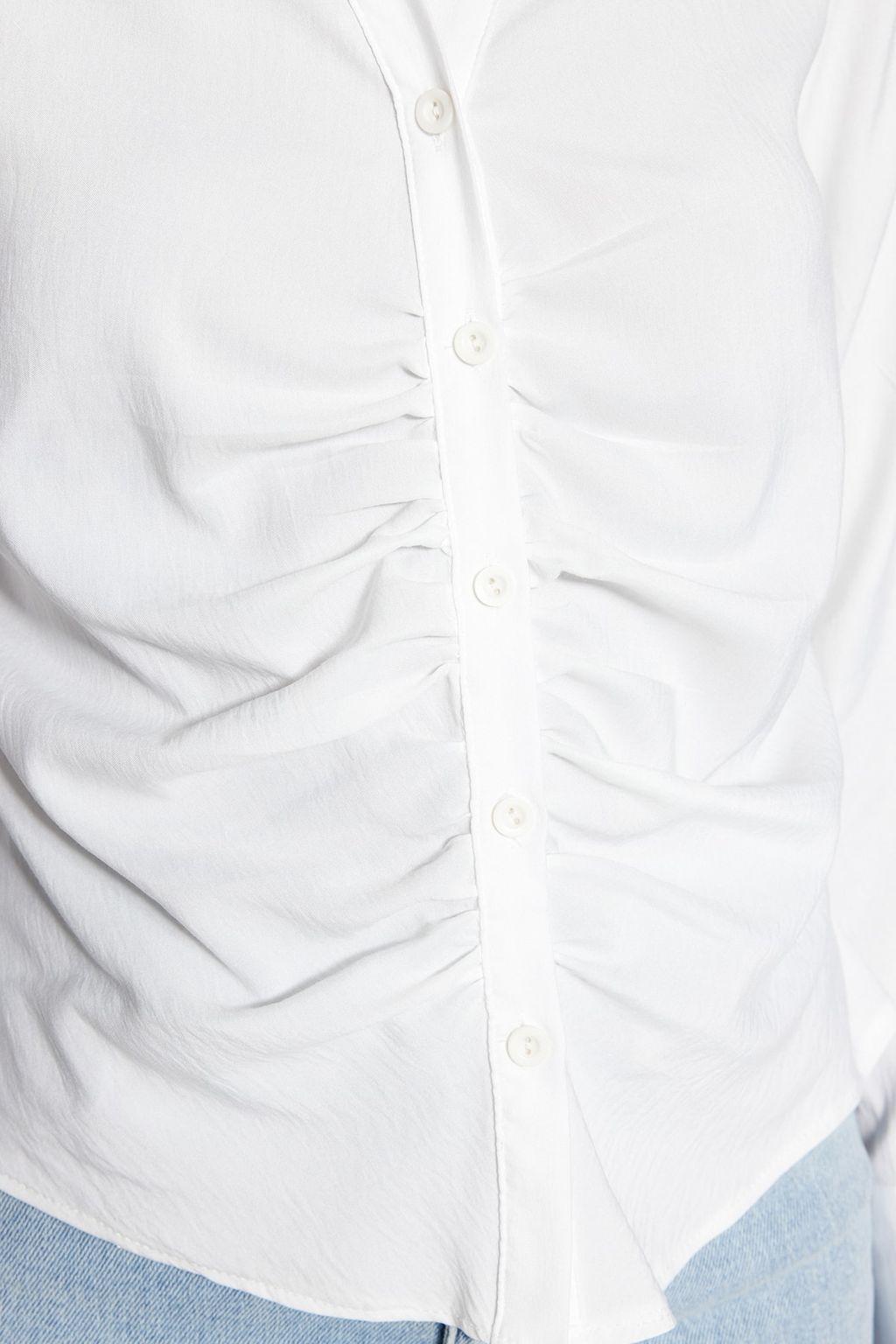 TRENDYOLMILLA Mavi Buzgulu Fitted/Dar Kesim Dokuma Gomlek TWOSS23GO00177  фото 4