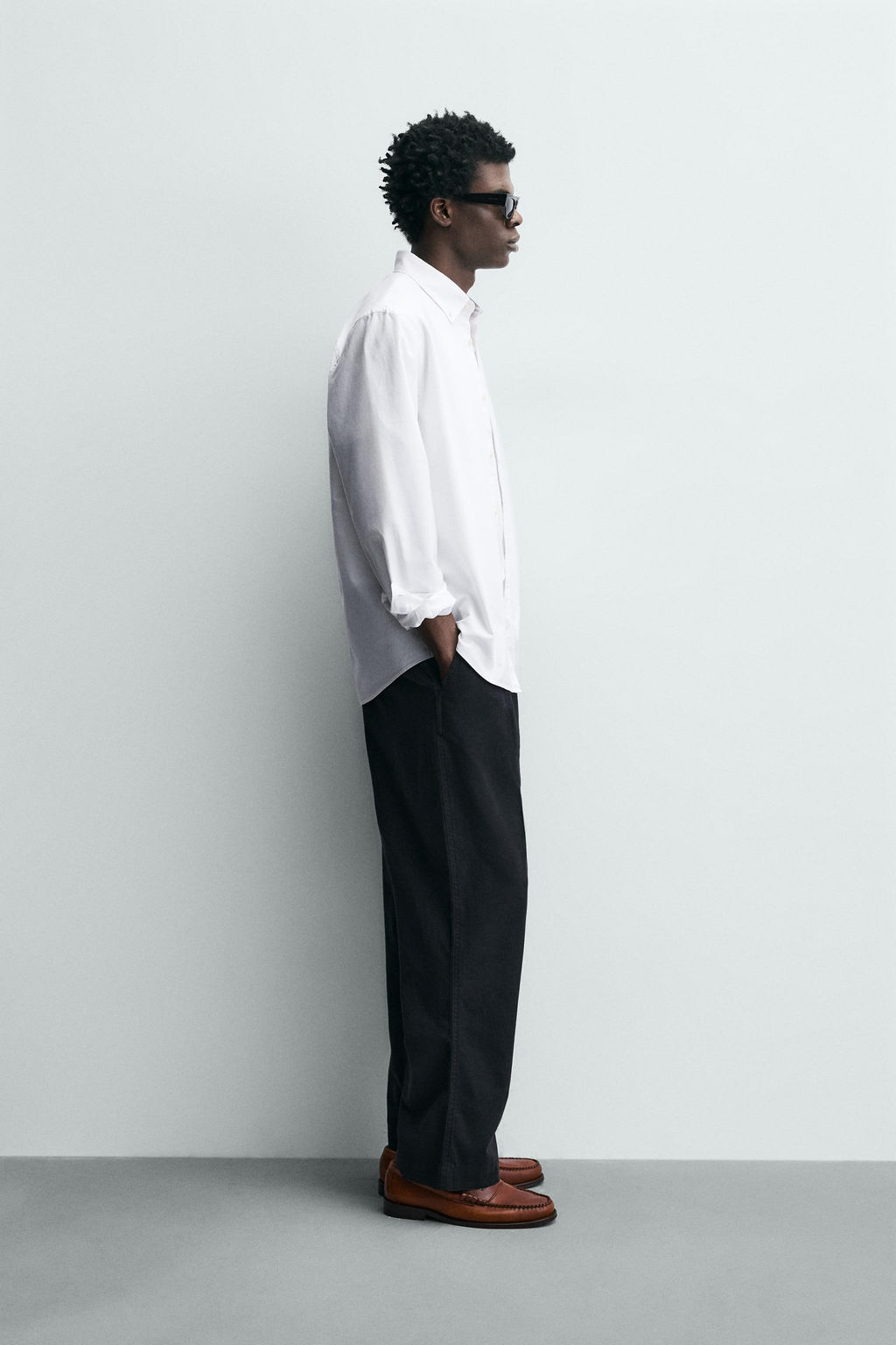 CAMISA ESTRUCTURA OXFORD / Blanco - Zara фото 4