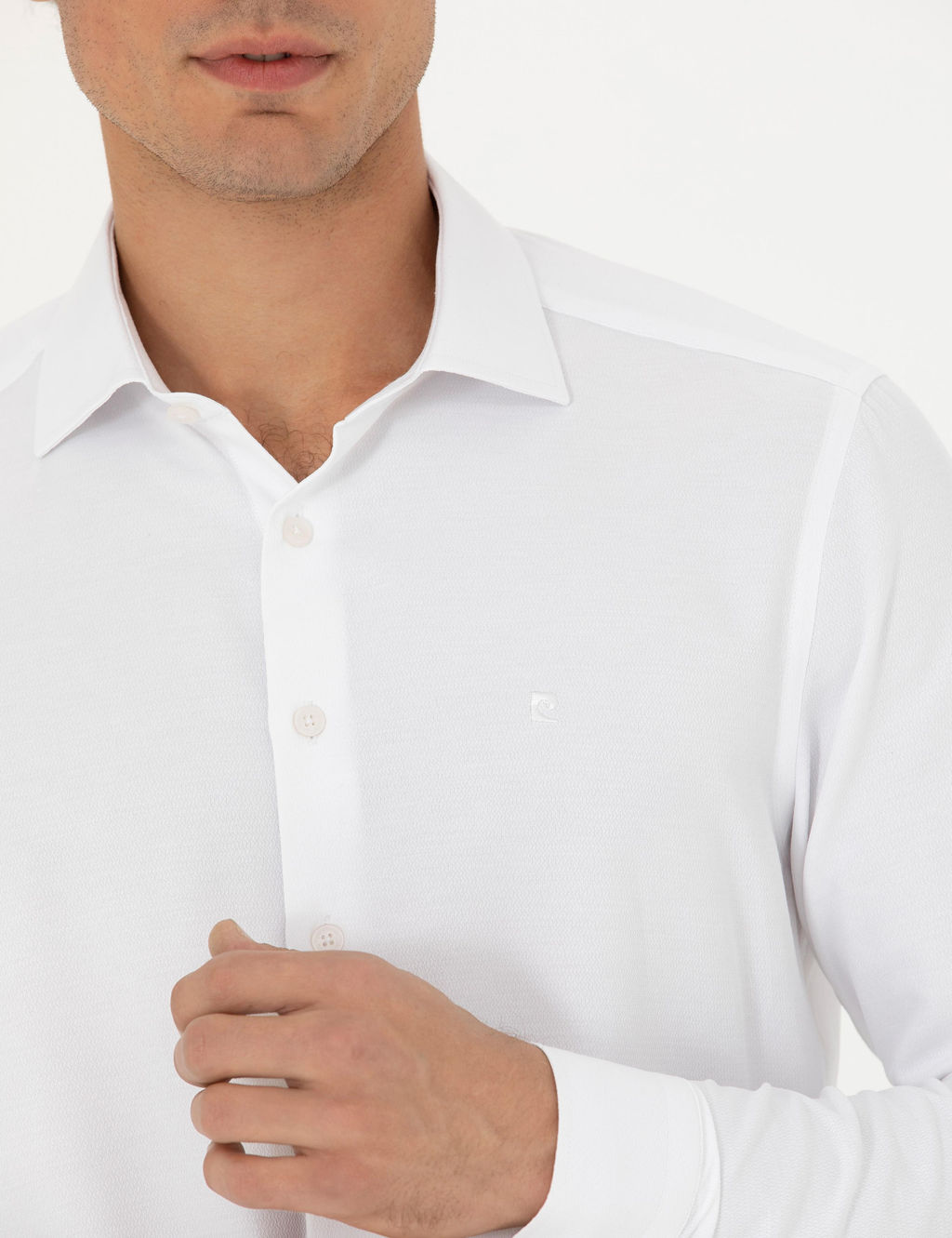 Beyaz Slim Fit Uzun Kollu G_mlek