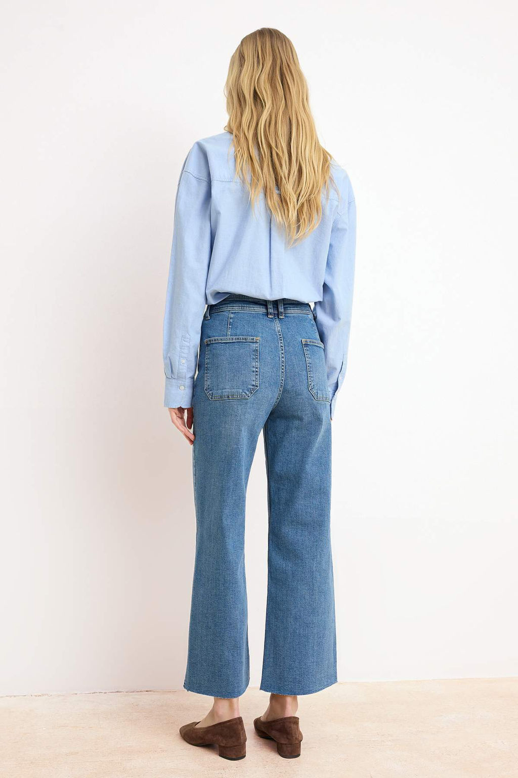 Mavi Yuksek Bel Az Esnek Culotte Bilek Boy Jeans TWOSS26JE00167 - Trendyolmilla фото 4