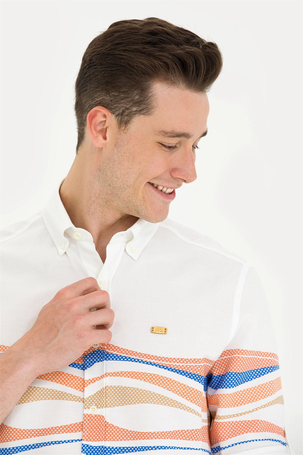 Мужская белая рубашка с длинным рукавом - U.s. polo assn фото 2