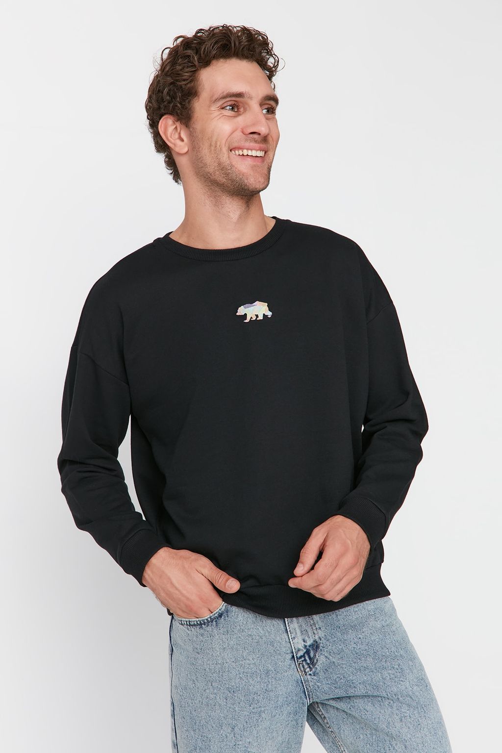 TRENDYOL MAN Tas Bisiklet Yaka Oversize Uzun Kol Sweatshirt TMNAW23SW00191 - Trendyolmilla фото 11