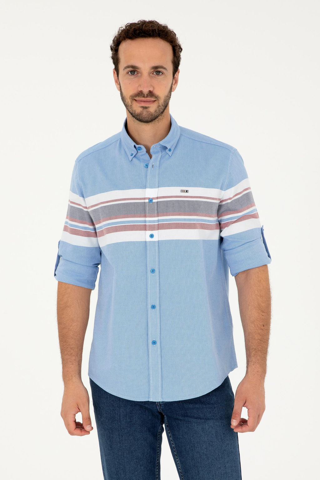 Мужская рубашка Saks с длинным рукавом Неожиданная скидка в корзине