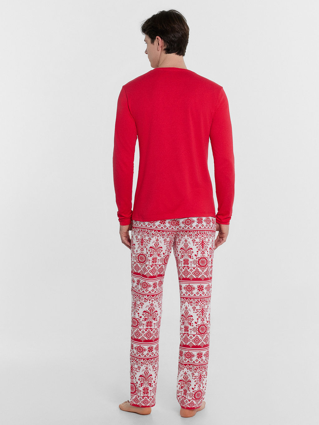 Пижама мужская красная с принтом и надписью Чакаю каляды красный +новогодний орнамент 591023 - Mark formelle фото 3