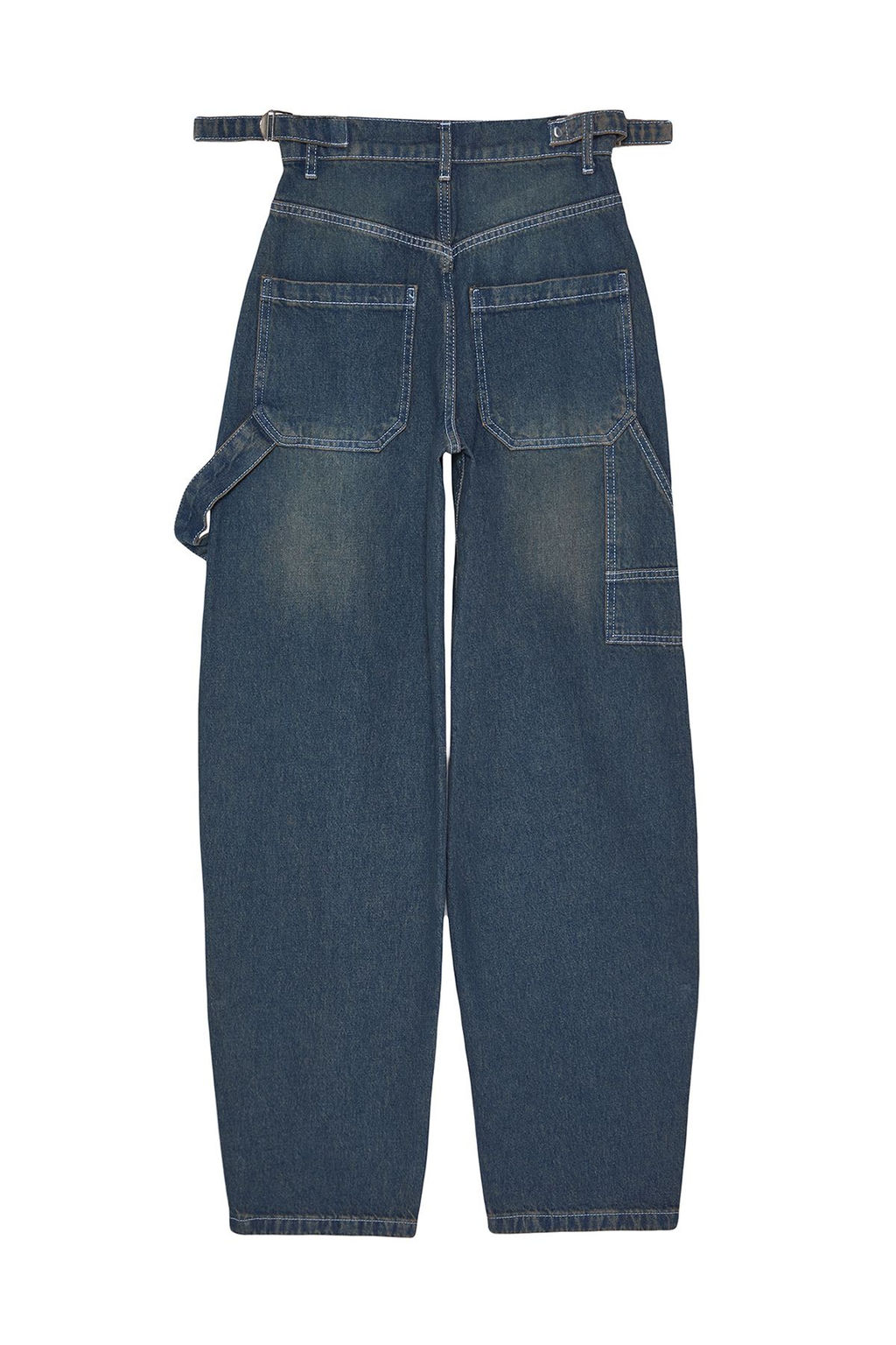 TRENDYOLMILLA Koyu Mavi More Sustainable Y?kama Efektli Bol Kesim Yuksek Bel Carpenter Skater Jeans TWOAW24JE00308  фото 39