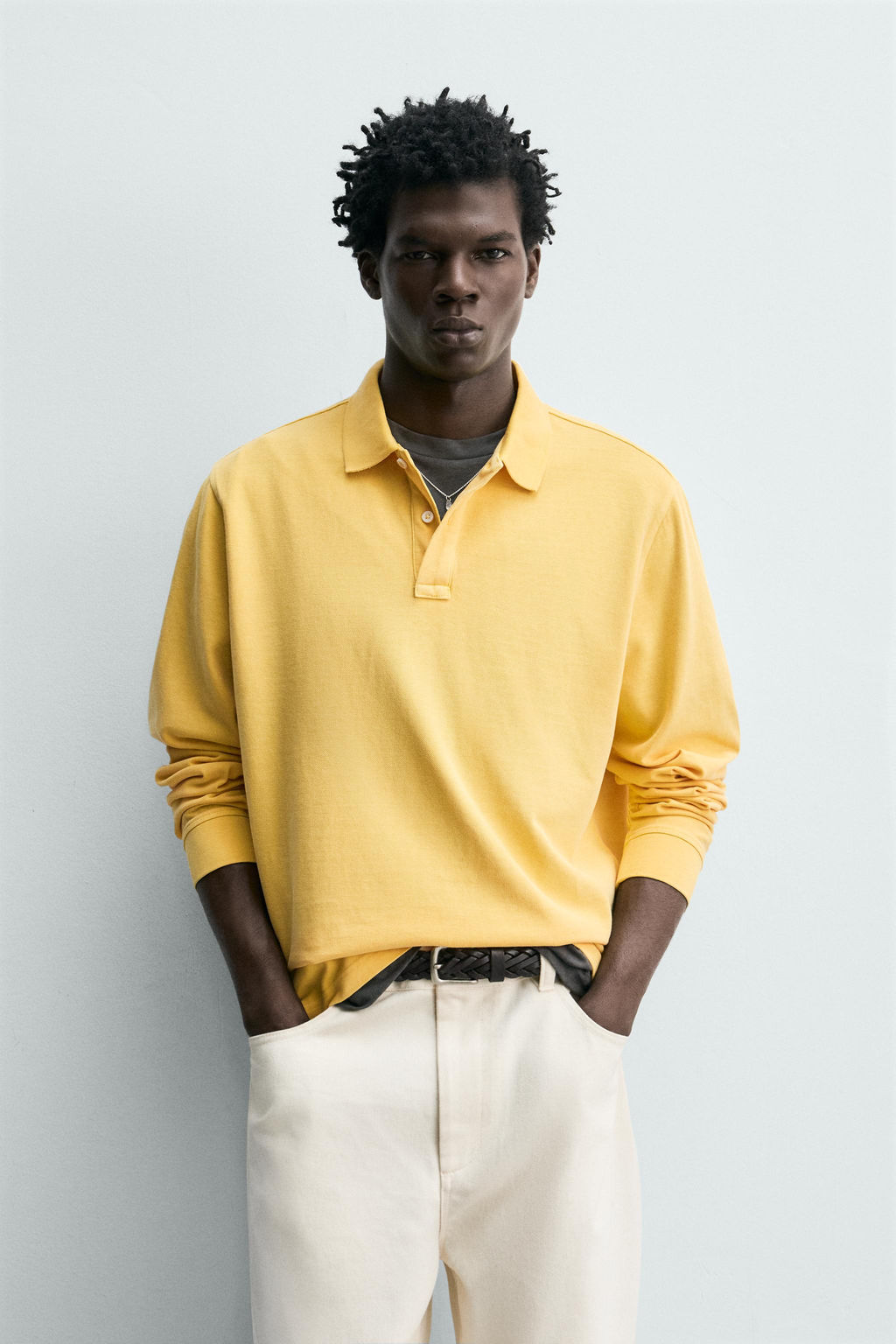 POLO PIQU? REGULAR FIT LAVADO / Amarillo - Zara фото 2