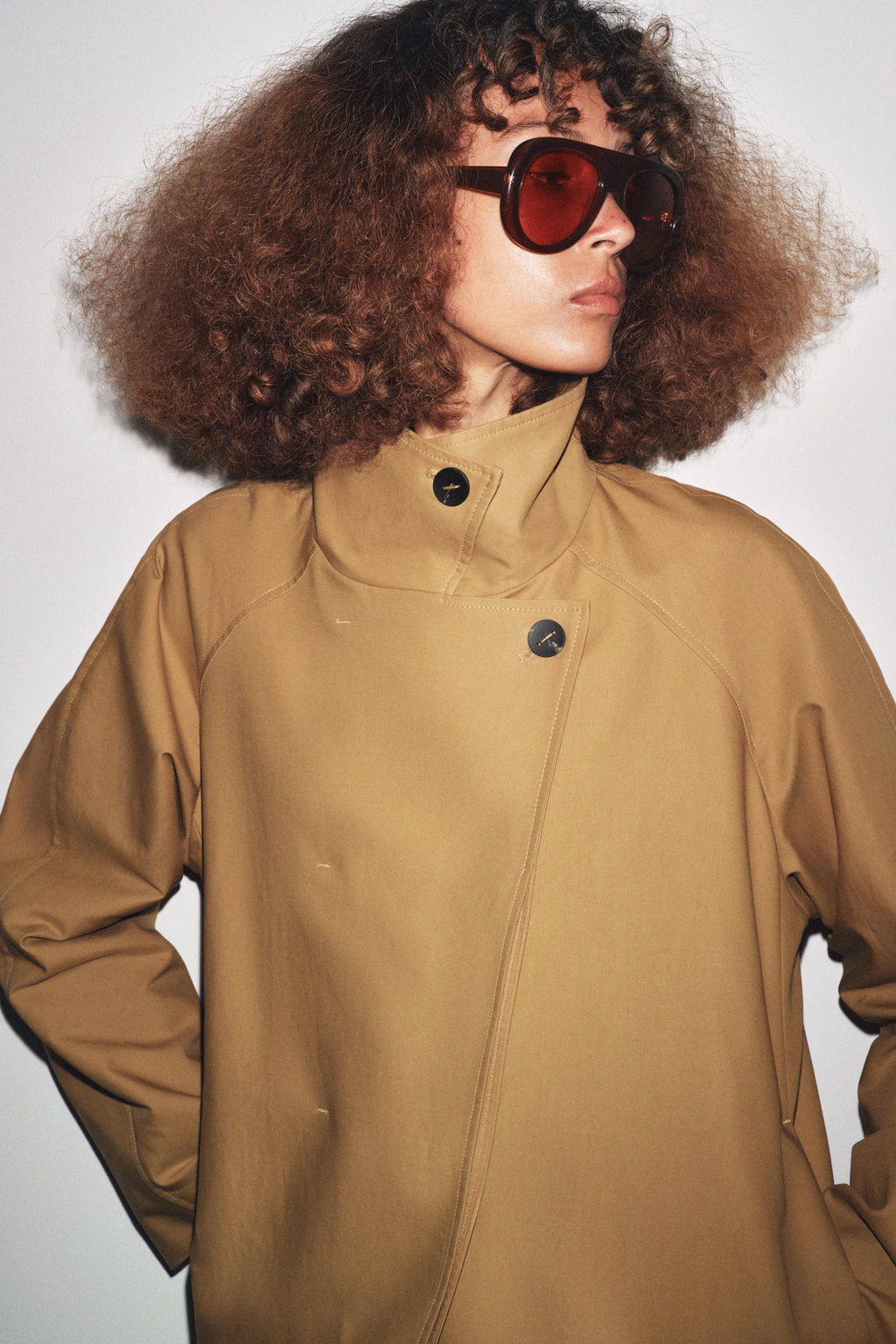 ZW COLLECTION MINIMAL SHORT TRENCH COAT