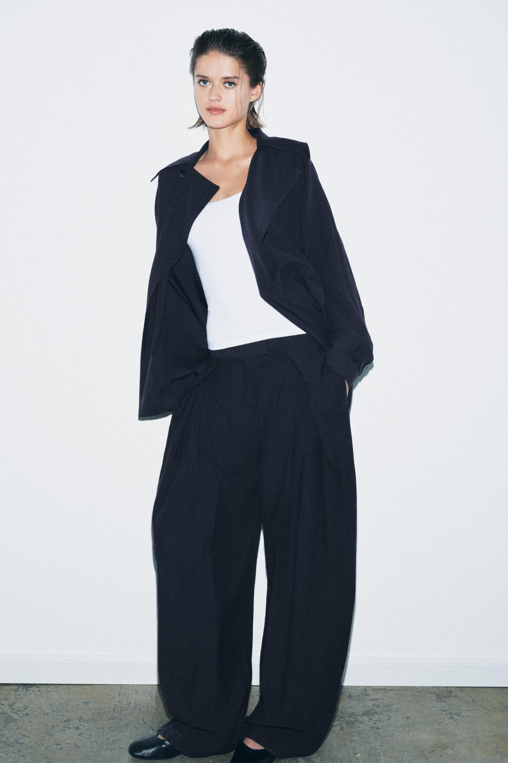 TRENCH CORTO FLUIDO ZW COLLECTION / Marino