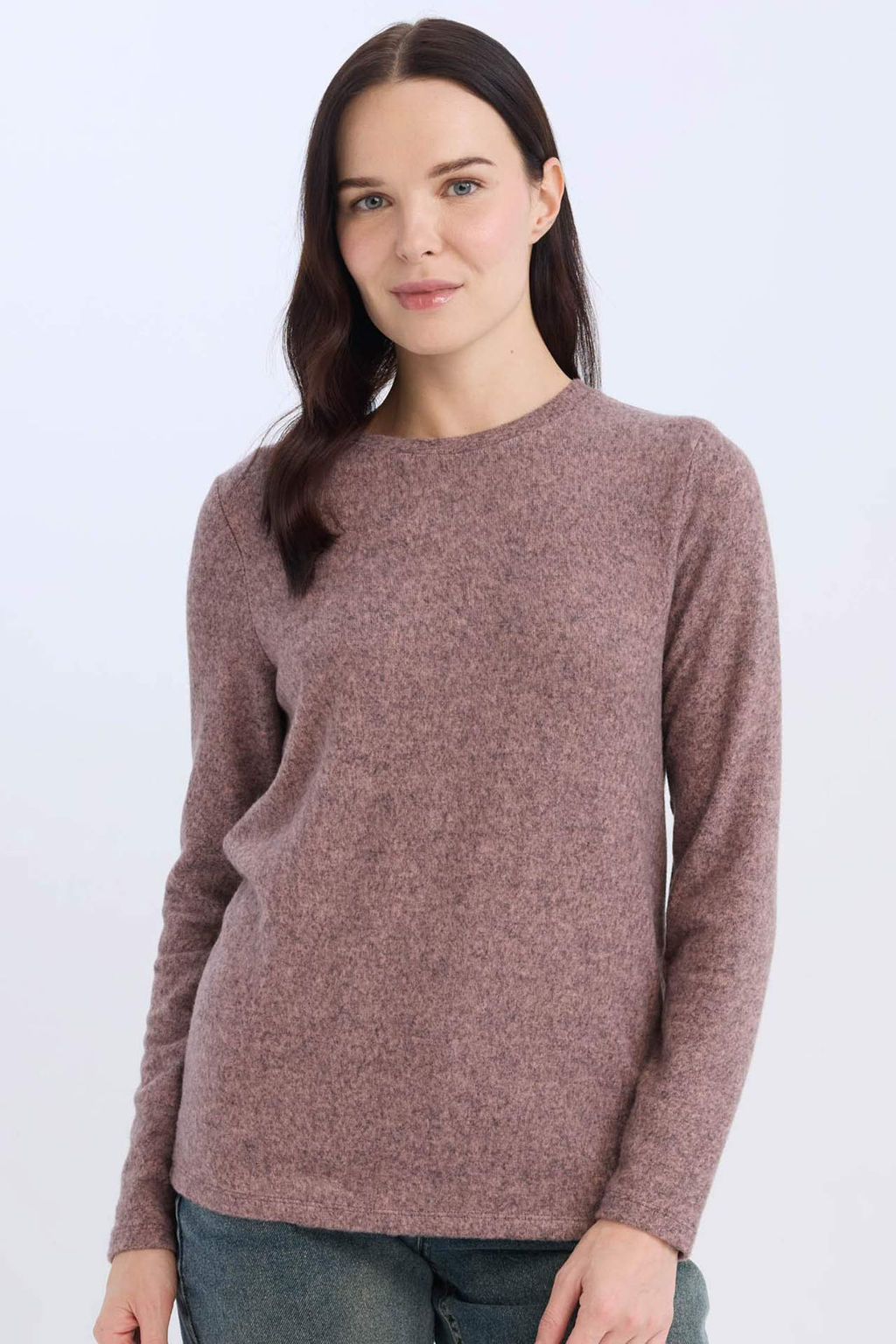 Regular Fit Bisiklet Yaka Casual Basic Duz Uzun Kollu Tisort - Defacto фото 2