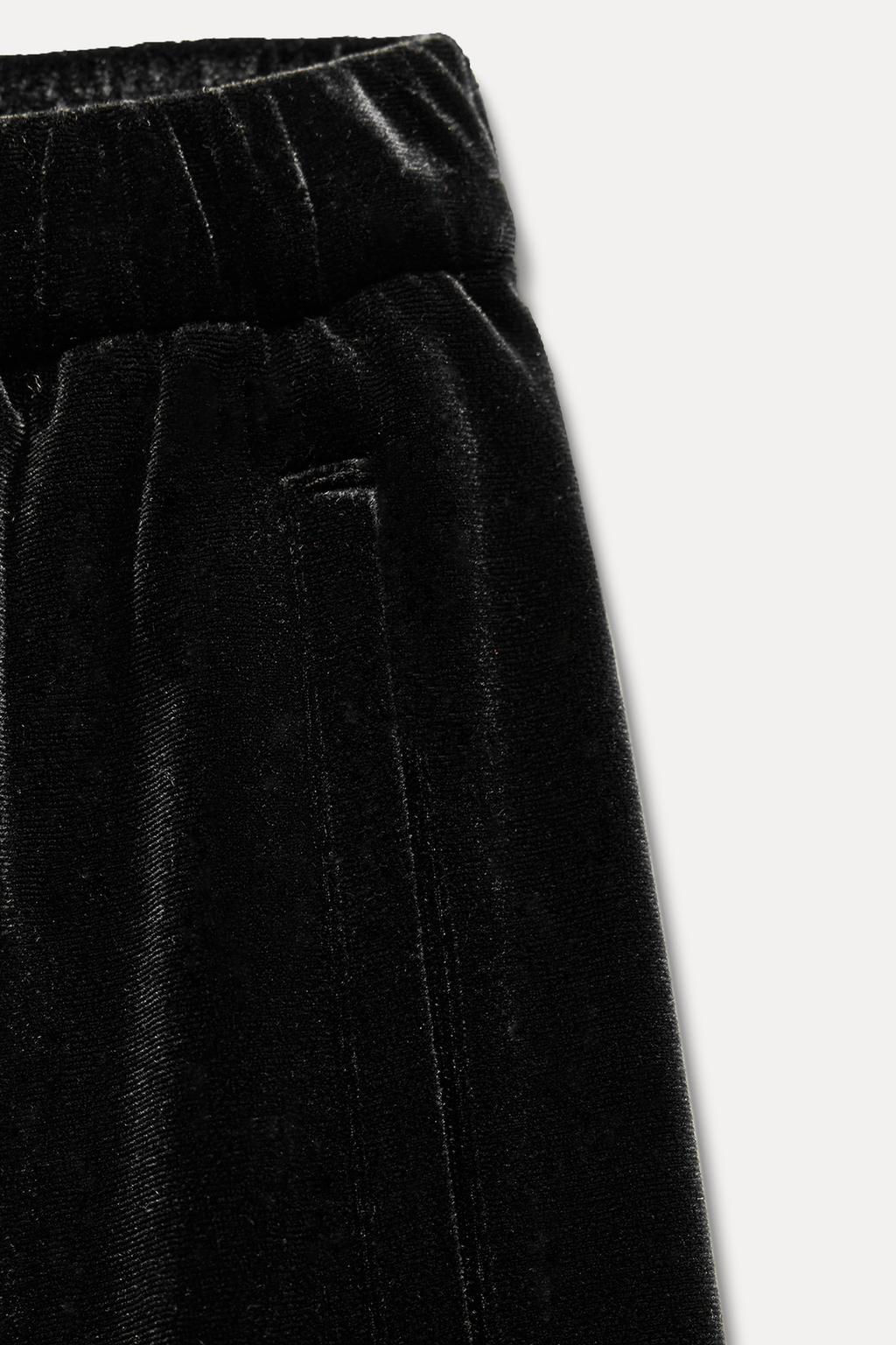 WIDE VELVET TROUSERS - Zara фото 7