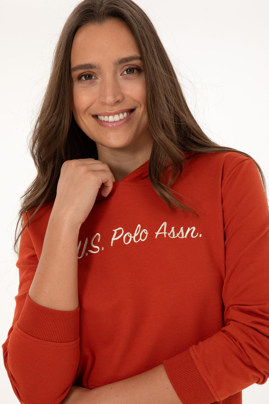 Kad_n Kiremit Sweatshirt Sepette S_rpriz _ndirim - U.s. polo assn фото 2