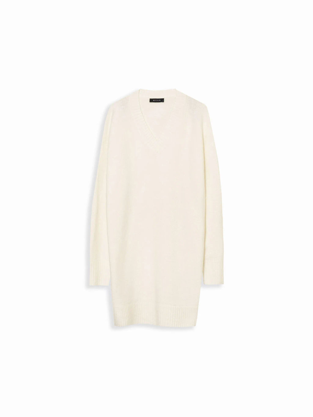 Мягкое вязаное платье-кокон в молочном цвете - Emka фото 6