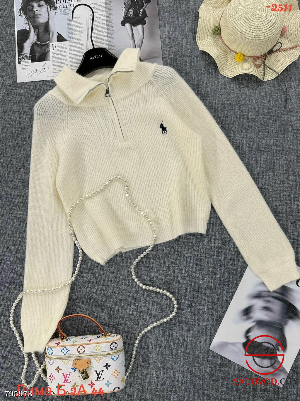 Удлиненный oversize свитер с удобной горловиной на молнии - Bruno фото 3
