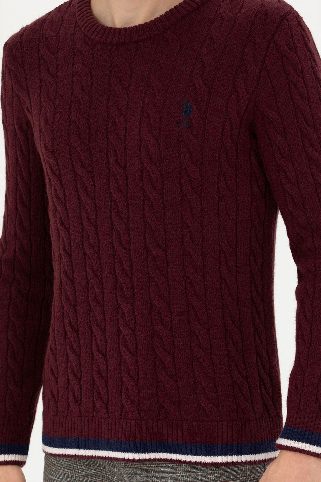 Мужской бордово-красный свитер - U.s. polo assn фото 13