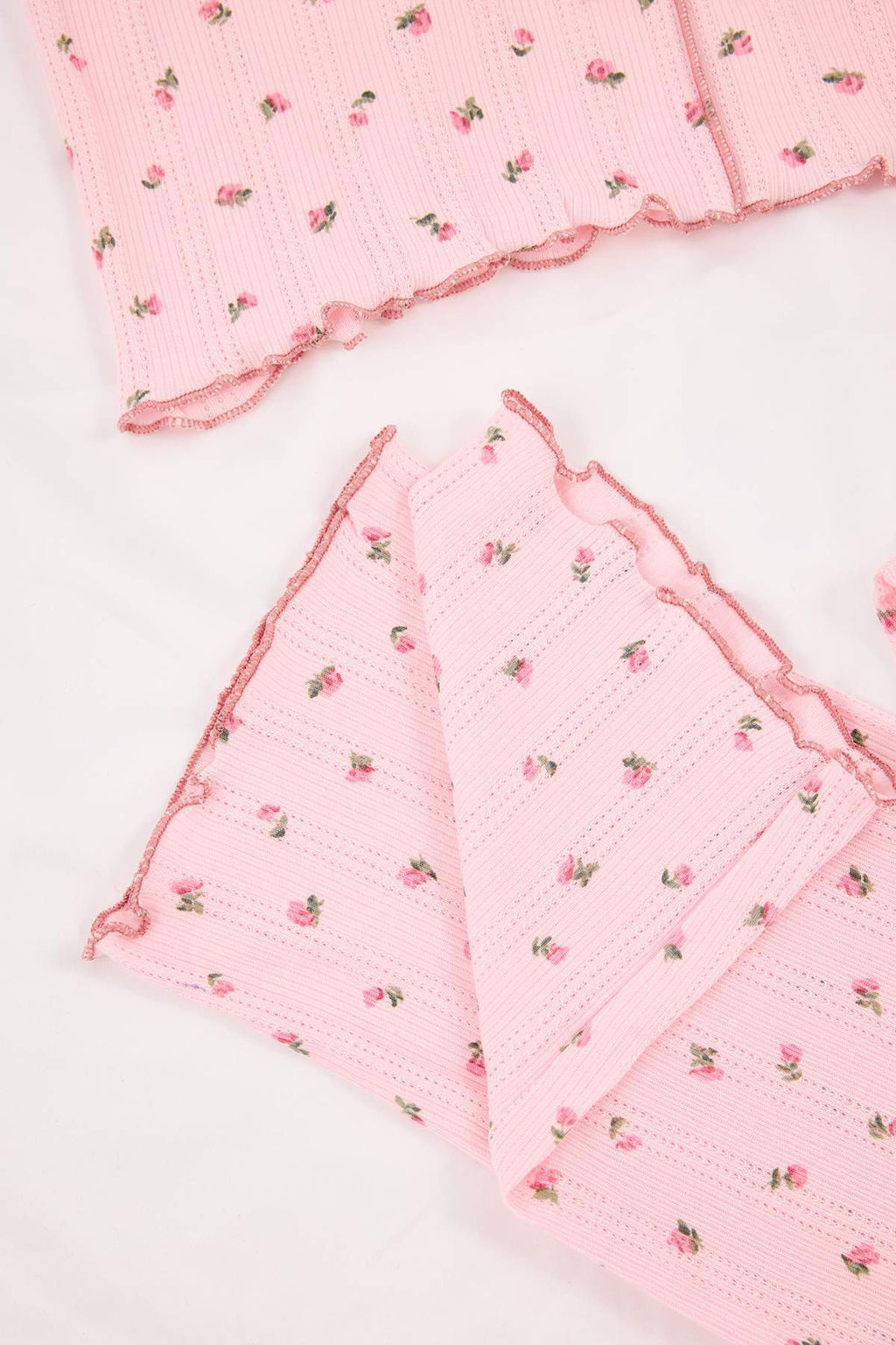 Yesil %100 Pamuklu Cicekli Kurdele/Fiyonklu Fitilli/Pointel Orme Pijama Tak?m? THMSS26PT00010 - Trendyolmilla фото 13