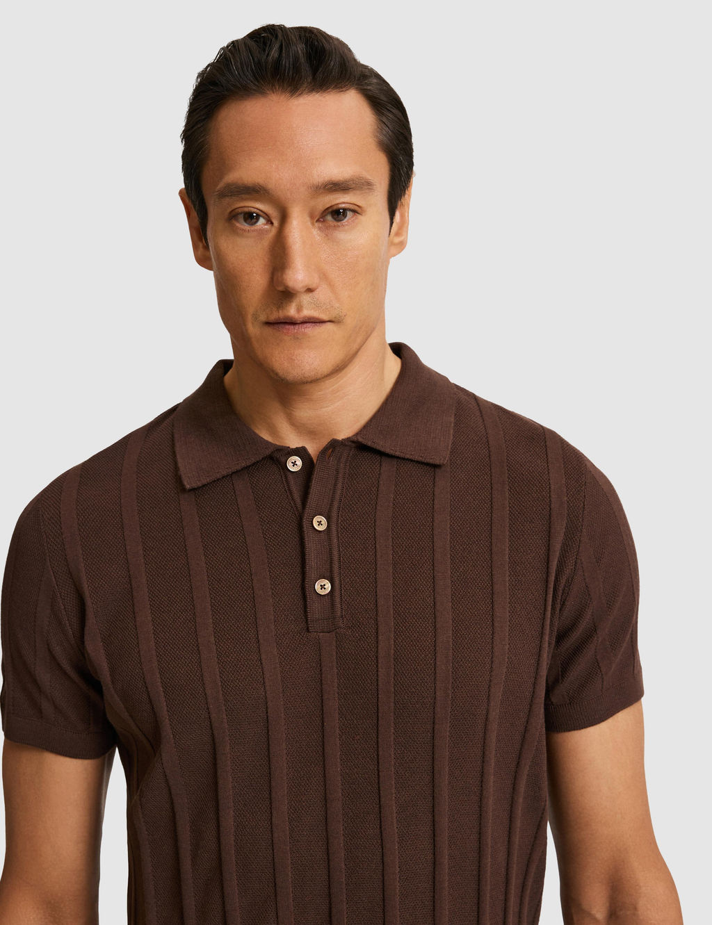 Kahverengi Slim Fit Pamuk Kar___ml_ Polo Yaka Triko T-shirt