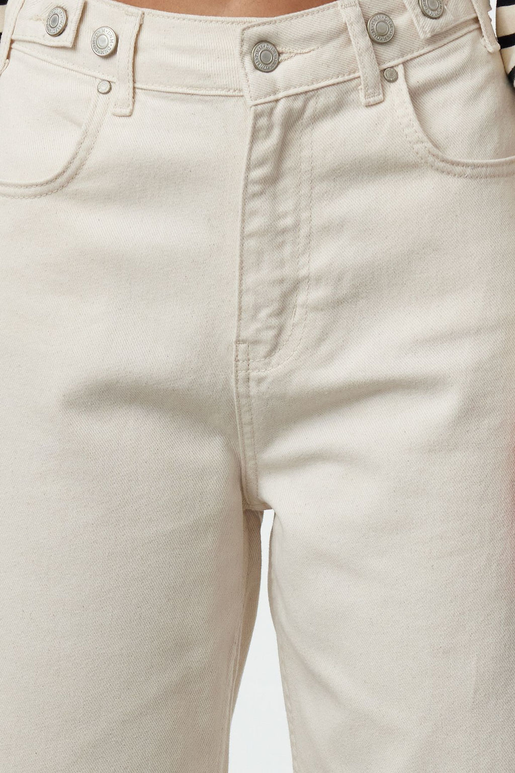 Ekru Bel Detayl? Yuksek Bel Wide Leg Pantolon TWOAW25JE00039 - Trendyolmilla фото 3