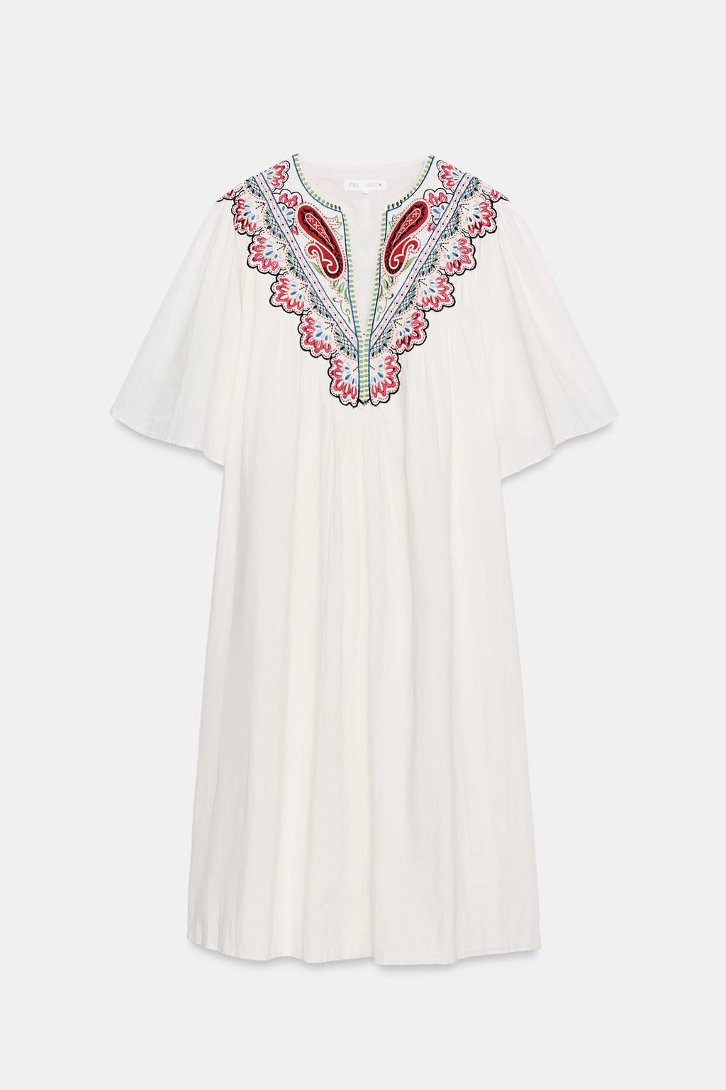 ZW COLLECTION EMBROIDERED COLLAR POPLIN SHIRT - Zara фото 9