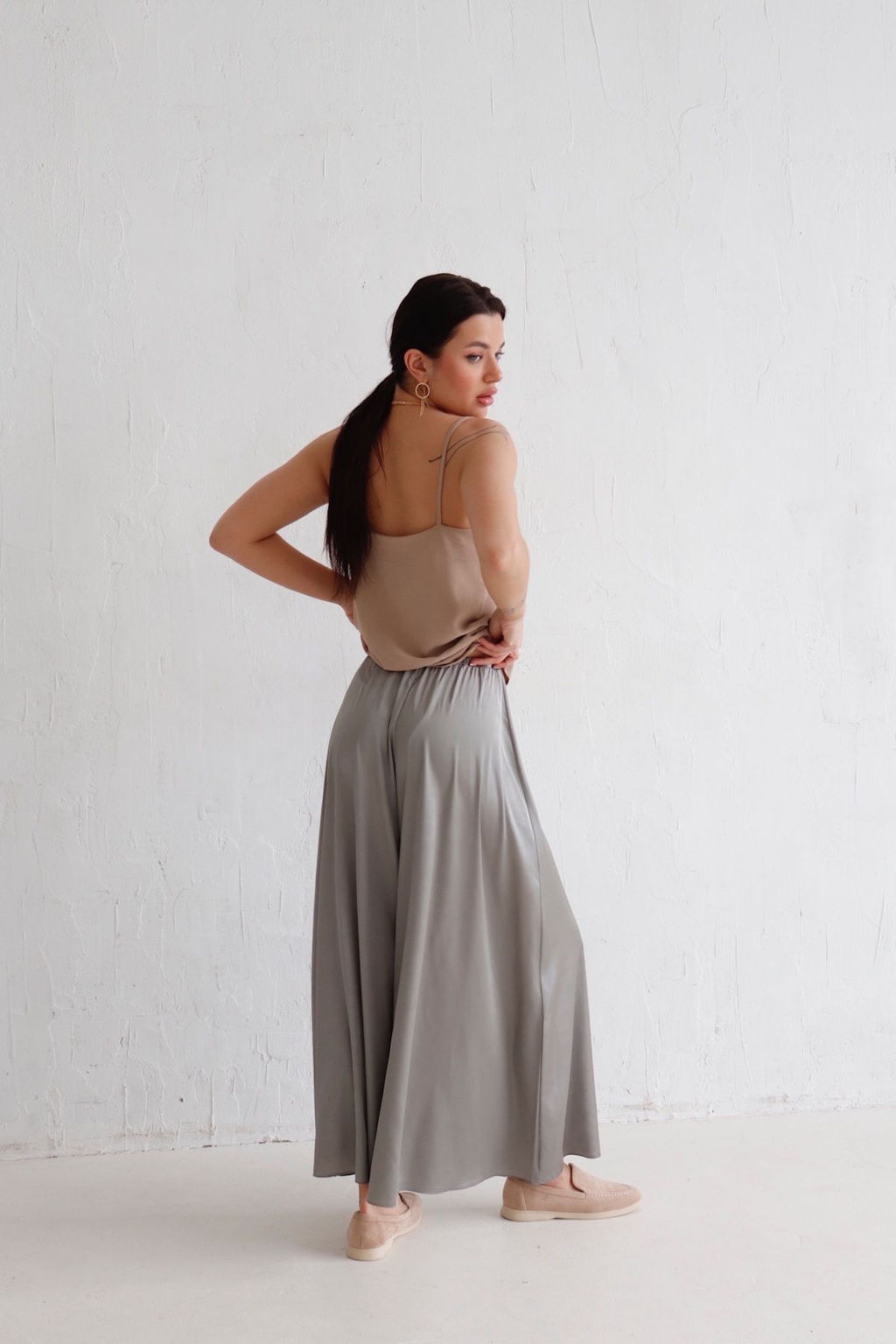 12588 Юбка-брюки светло-серые - Martichelli фото 4