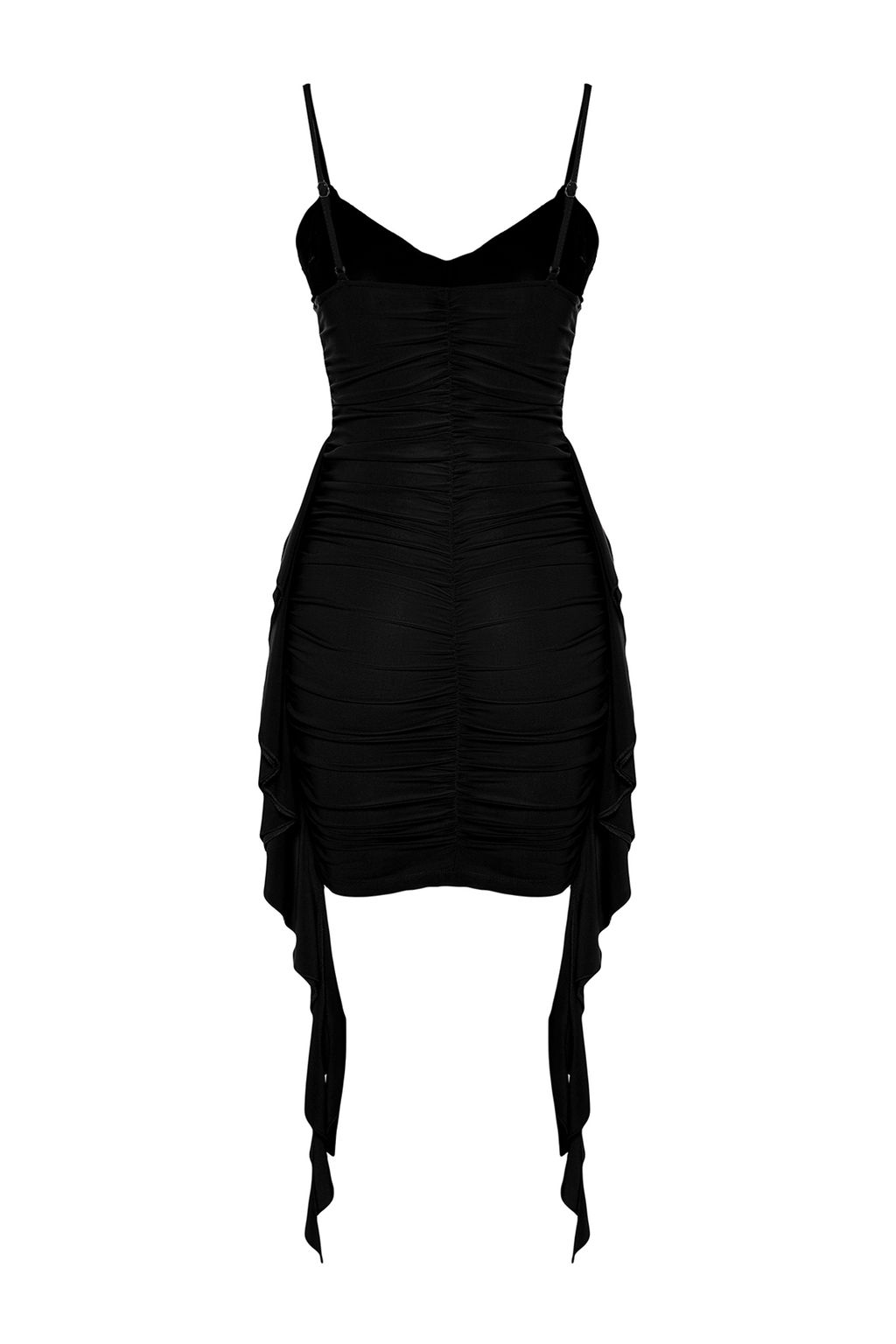 Siyah Vucuda Oturan Drapeli Orme K?sa Elbise TPRSS24EL00014 - Trendyolmilla фото 8