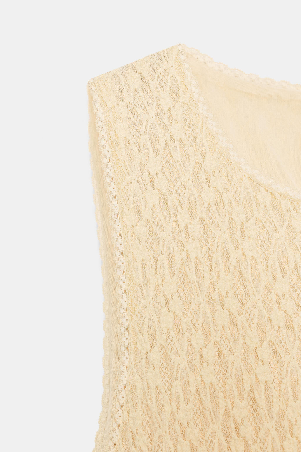 VESTIDO MIDI ENCAJE FRUNCES / Amarillo pastel - Zara фото 11