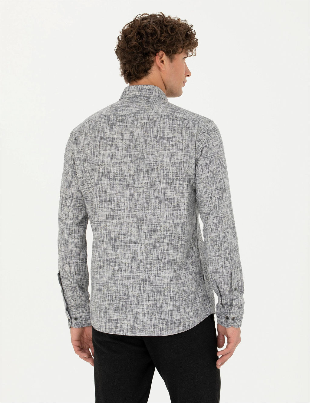 Gri Slim Fit Uzun Kollu G_mlek - Pierre cardin фото 5