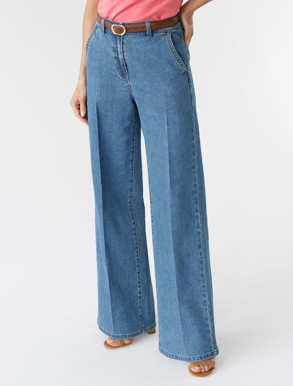 Прямые джинсы трубы со стрелками из эластичного денима - Vilatte фото 6