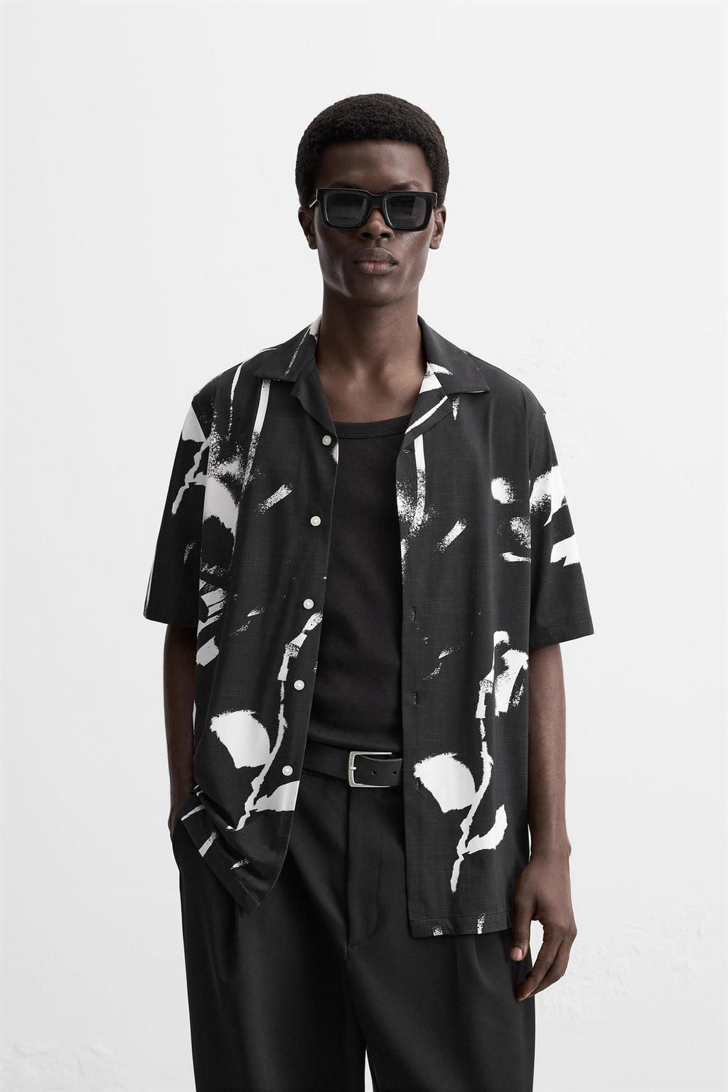 ABSTRACT PRINT STRETCH SHIRT - Zara фото 2