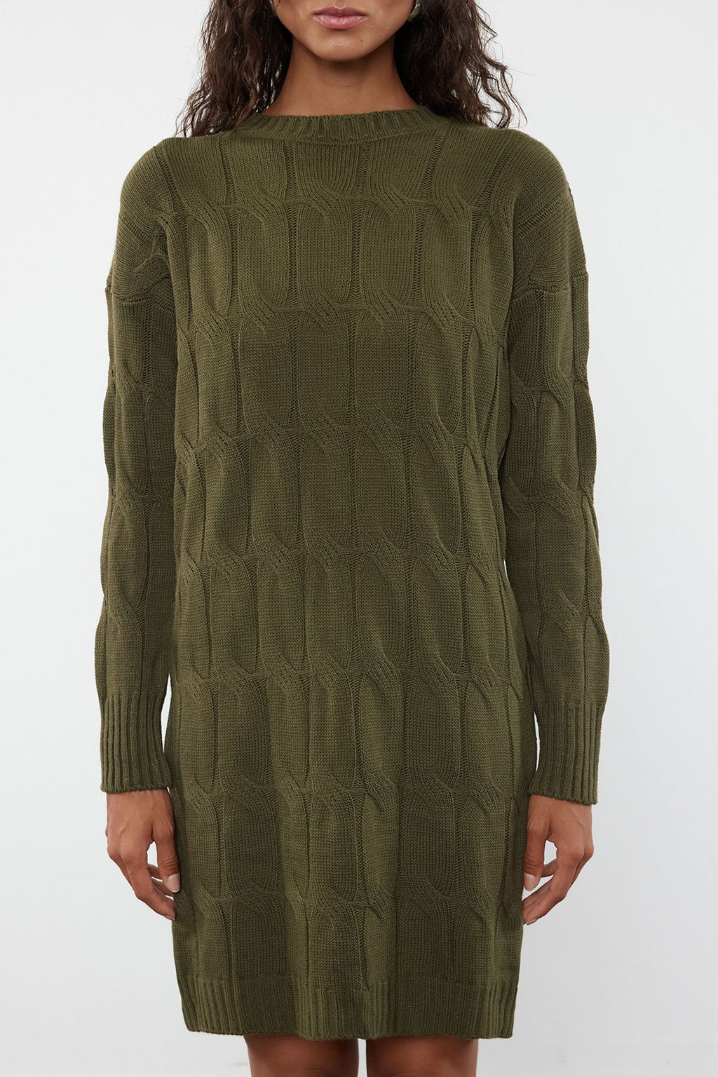 TRENDYOLMILLA Vizon Mini Triko Bisiklet Yaka Elbise TWOAW22EL0027  фото 25