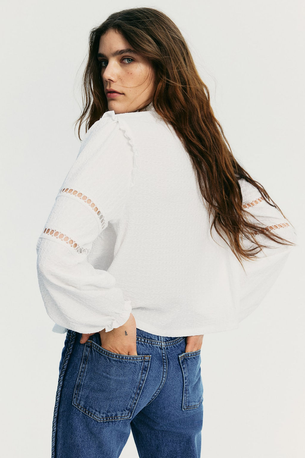 Blusa oversize con ribetes de volante - H&m фото 4
