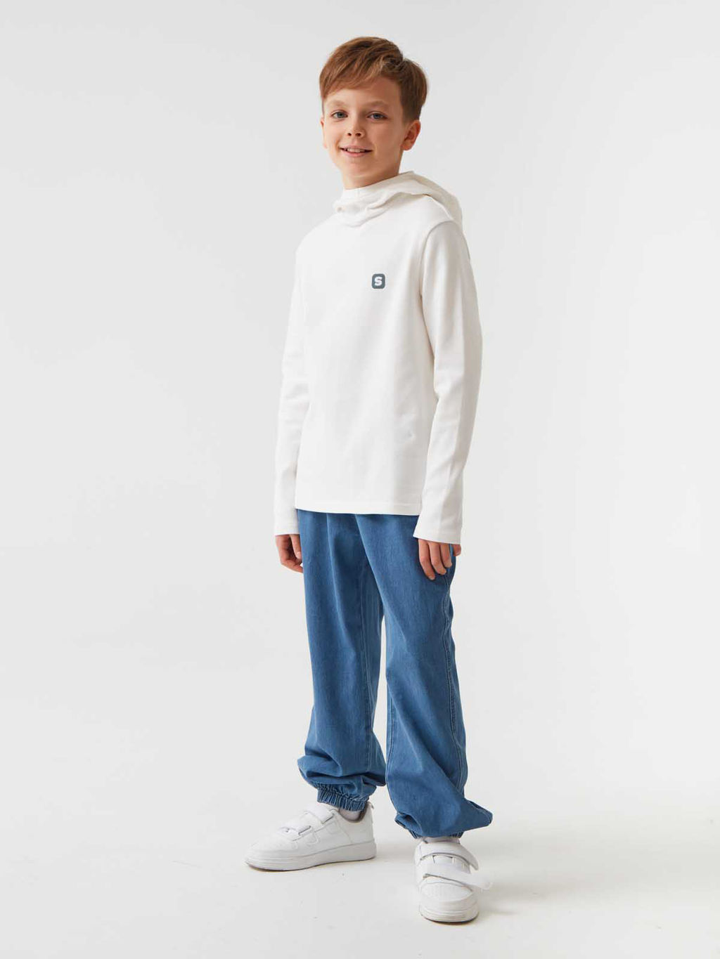 45110 Лонгслив для мальчиков T677.02 молочный - Смена фото 2