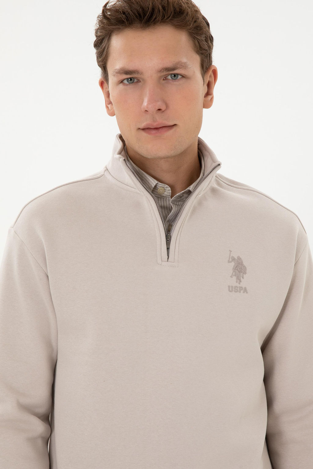 Erkek Comfort Fit Yar_m Fermuarl_ Ta_ Sweatshirt - U.s. polo assn фото 2