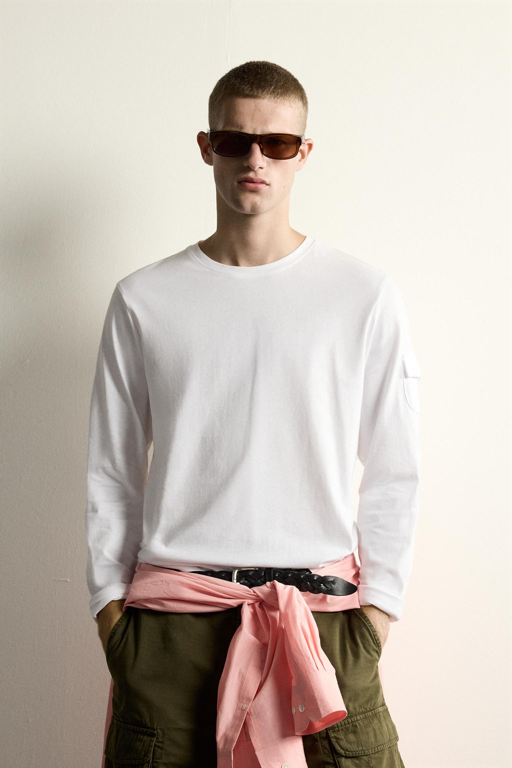 CAMISETA MANGA LARGA BOLSILLO / Blanco - Zara фото 2