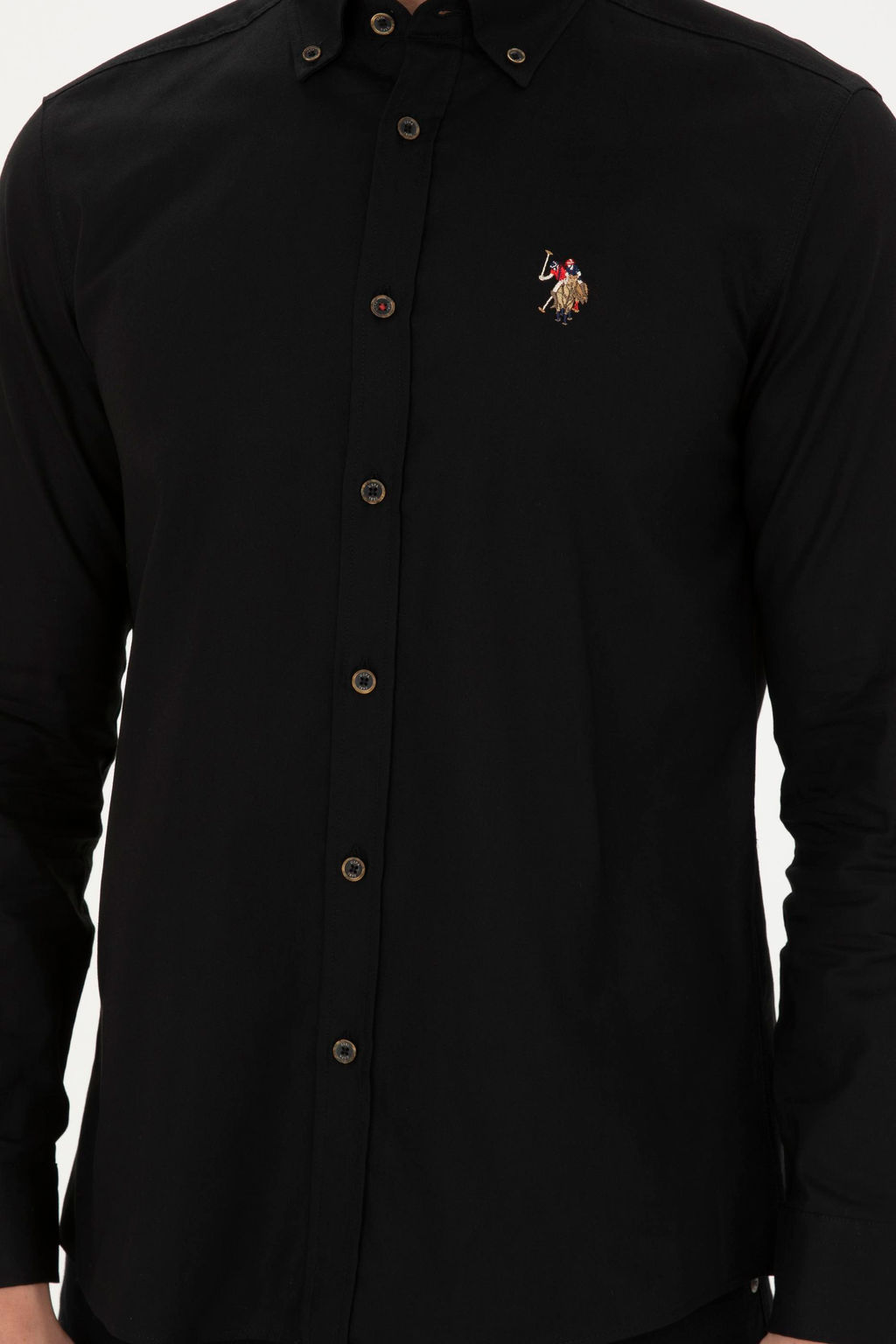 Мужская черная базовая рубашка с длинным рукавом - U.s. polo assn фото 6