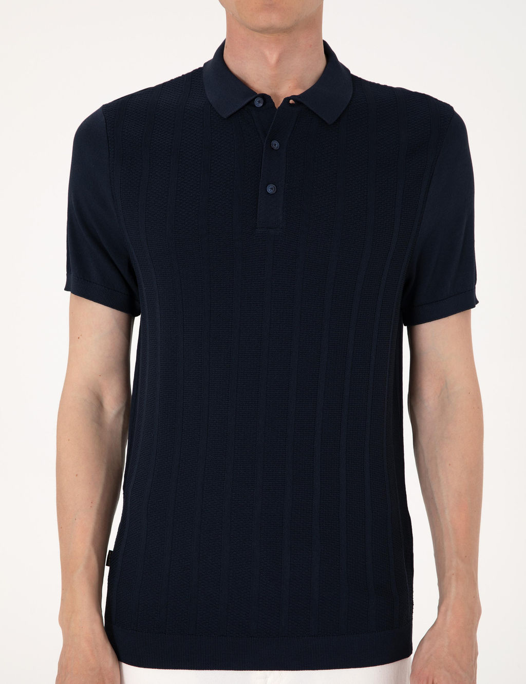 Lacivert Slim Fit Polo Yaka D__meli Triko Ti__rt