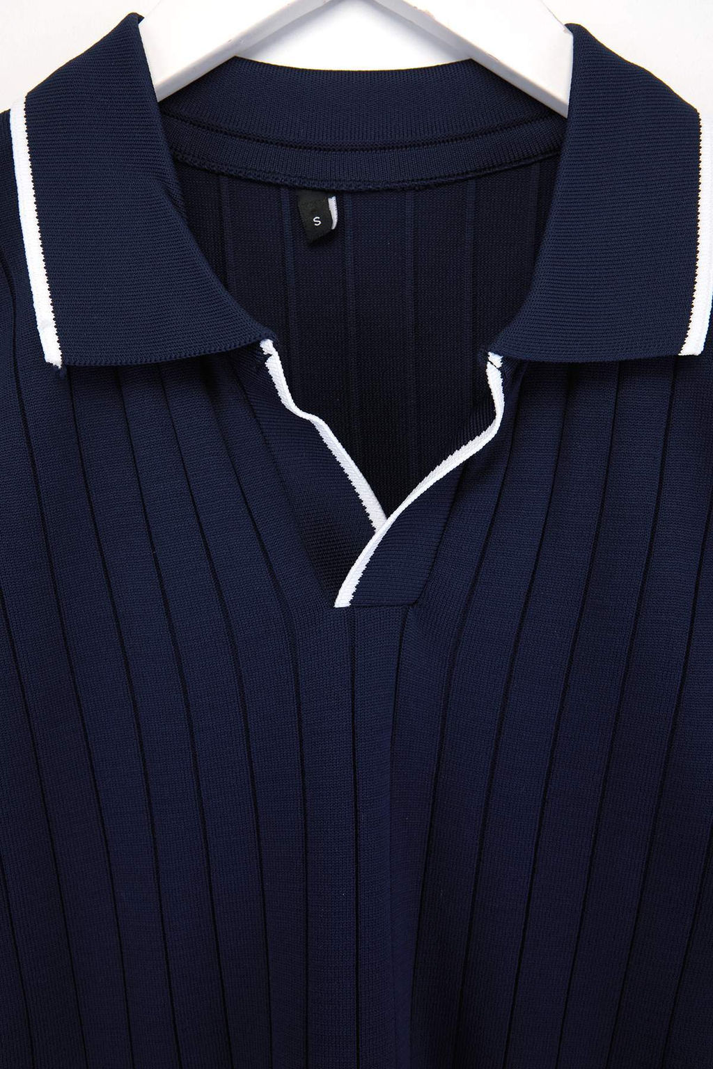 Lacivert Regular Kesim Dokulu Polo Yaka Triko T-shirt TMNSS26PO00040 - Trendyolmilla фото 2