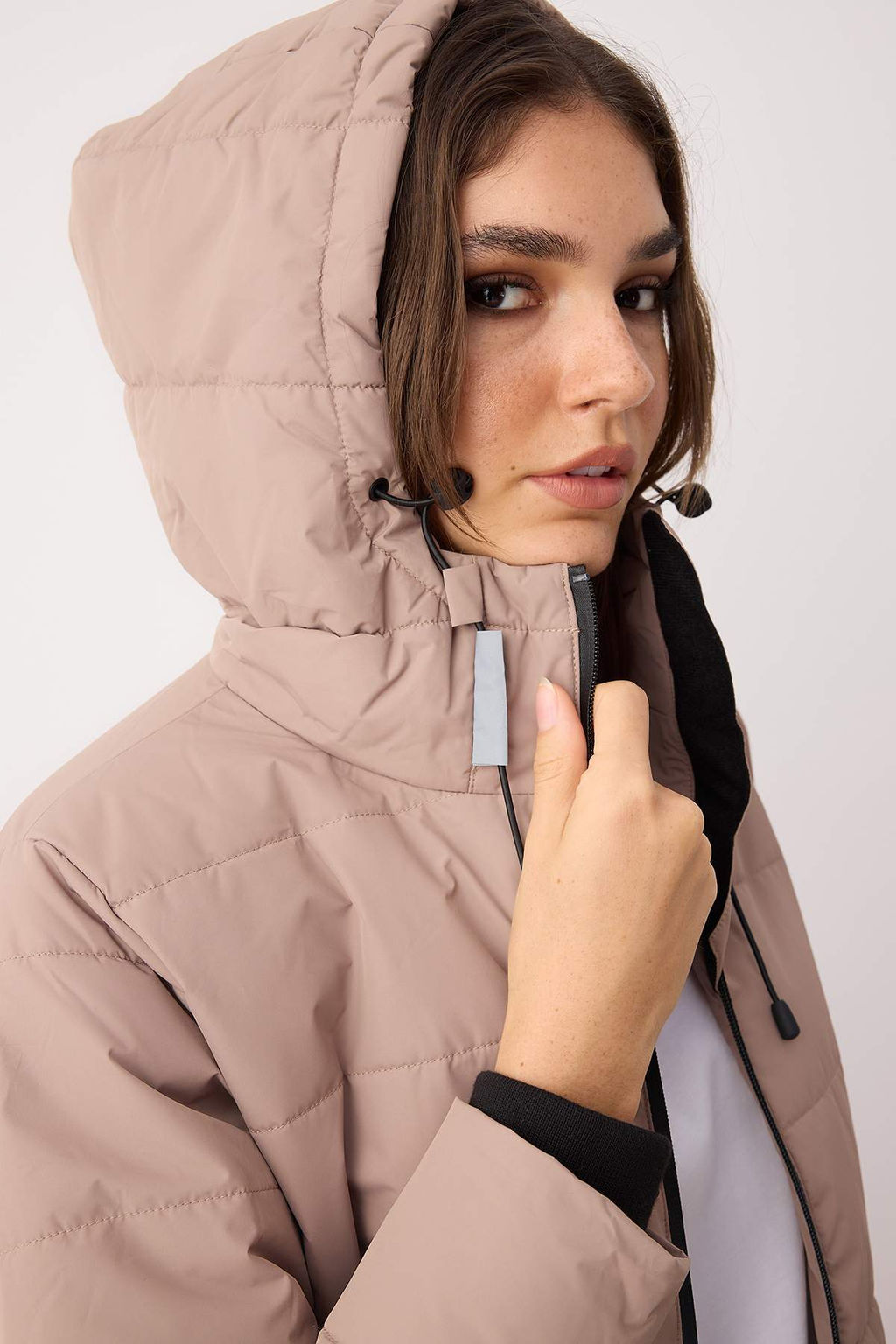 Bej Regular Kal?p Kapusonlu Su Itici Sisme Mont TWOAW26MO00000 - Trendyolmilla фото 3