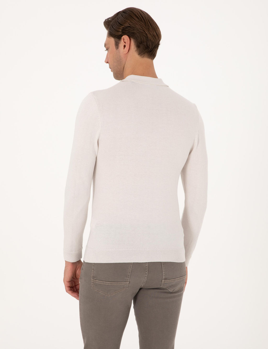 Ta_ Slim Fit Polo Yaka Basic Triko Kazak
