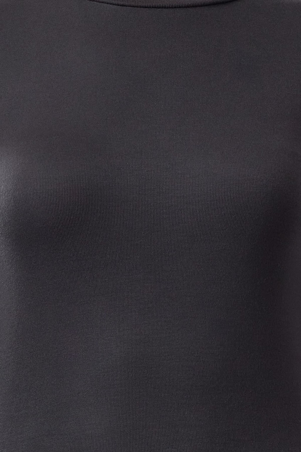 Antrasit Premium Viskon Bisiklet Yaka Crop Esnek Orme Bluz TWOAW24BZ00116