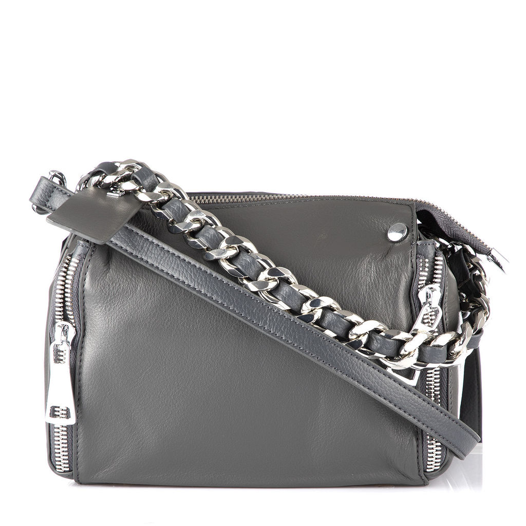 PE9132 dark grey, женская кожаная сумка "Casual" Barcelo Biagi